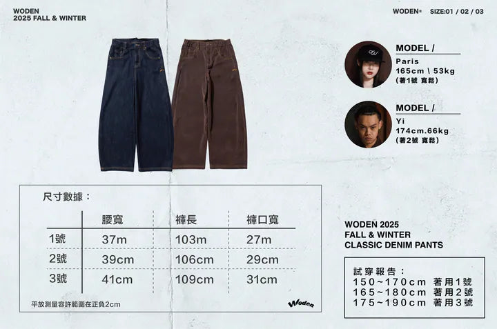 WODEN 2025 Fall & Winter 030 Classic Denim Pants