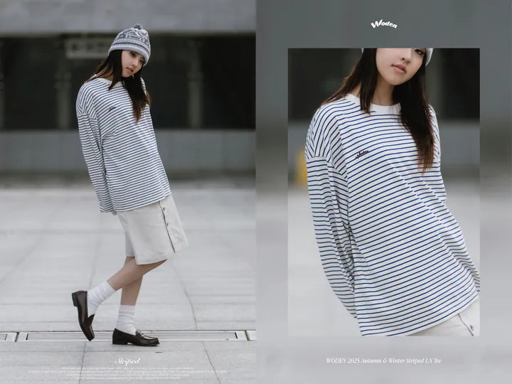 WODEN 2025 Autumn & Winter 001 Striped L/S Tee
