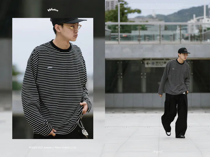 WODEN 2025 Autumn & Winter 001 Striped L/S Tee