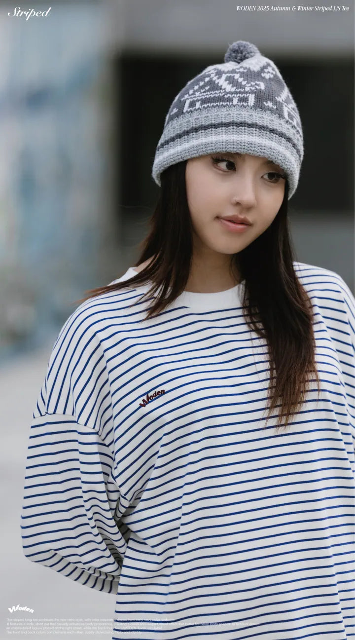 WODEN 2025 Autumn & Winter 001 Striped L/S Tee