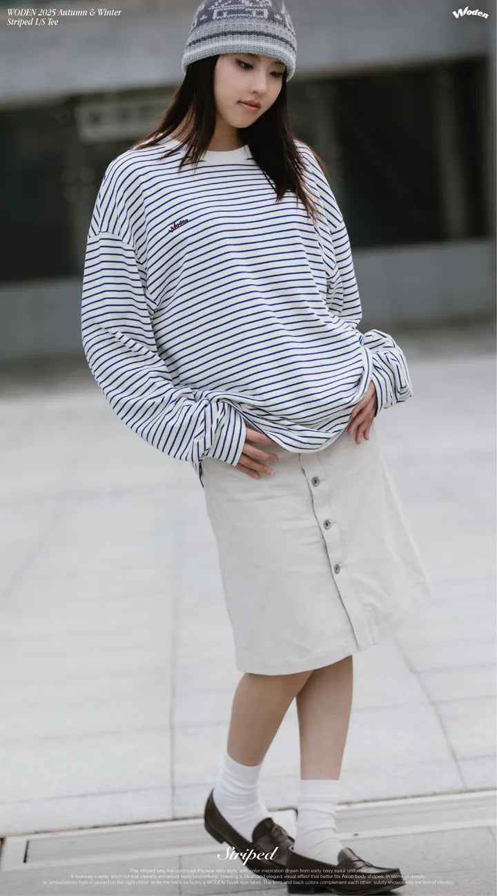 WODEN 2025 Autumn & Winter 001 Striped L/S Tee