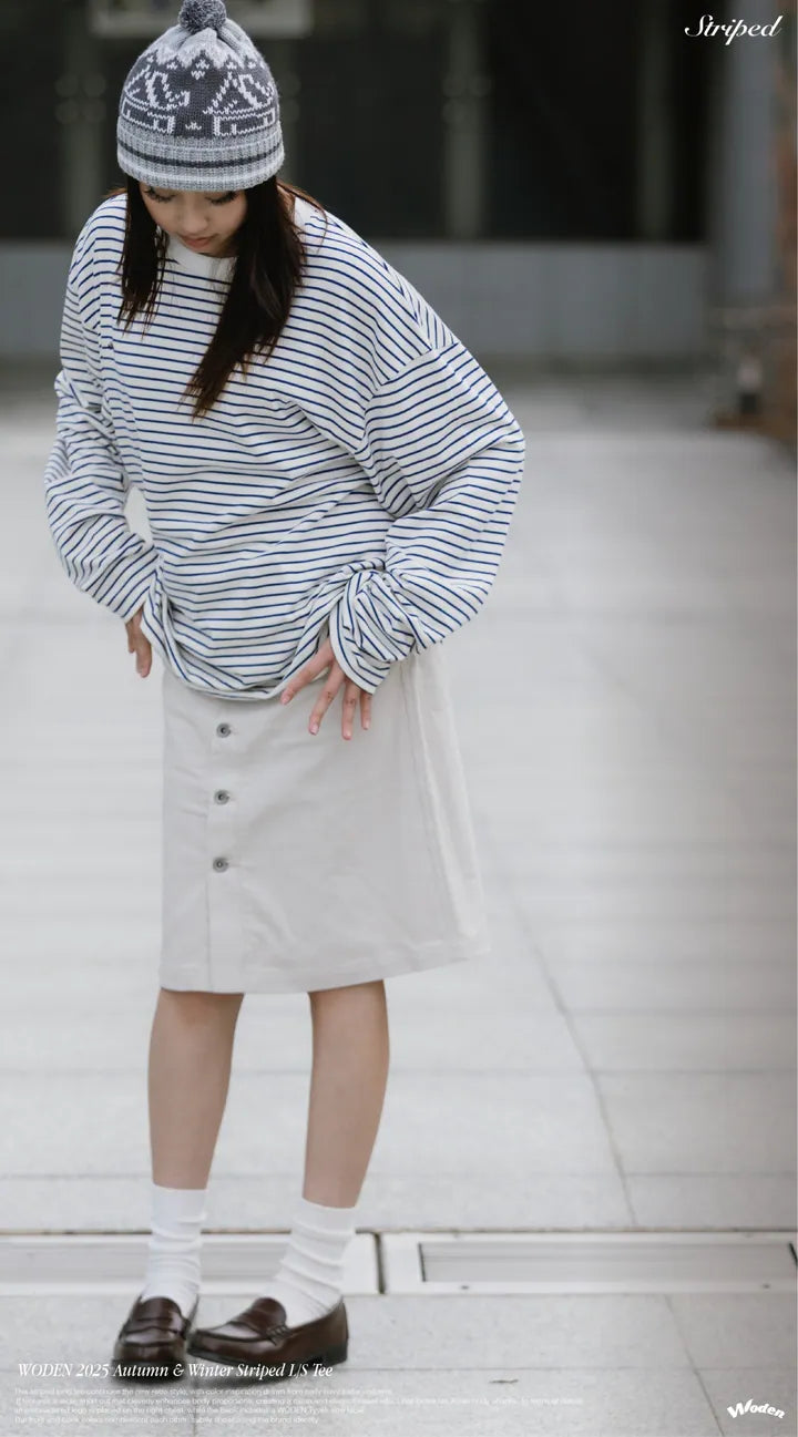 WODEN 2025 Autumn & Winter 001 Striped L/S Tee