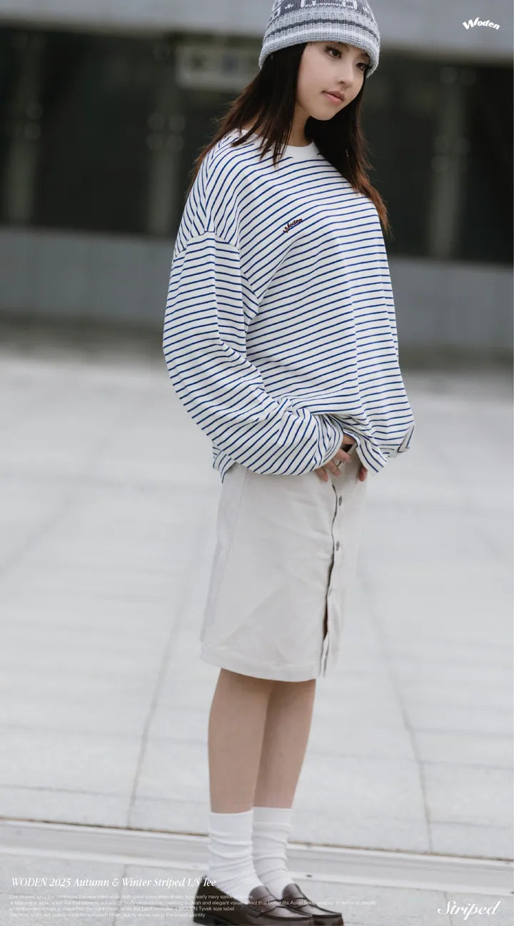 WODEN 2025 Autumn & Winter 001 Striped L/S Tee