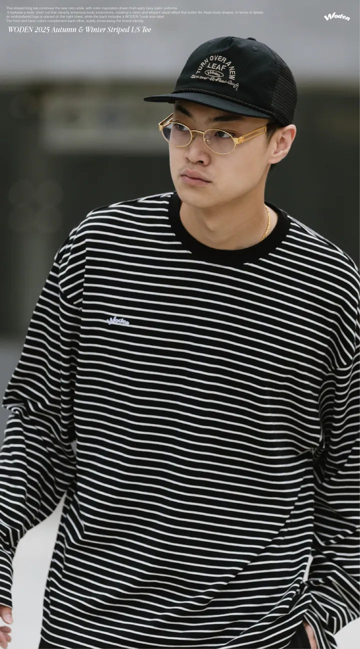 WODEN 2025 Autumn & Winter 001 Striped L/S Tee