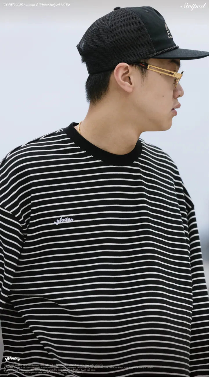 WODEN 2025 Autumn & Winter 001 Striped L/S Tee