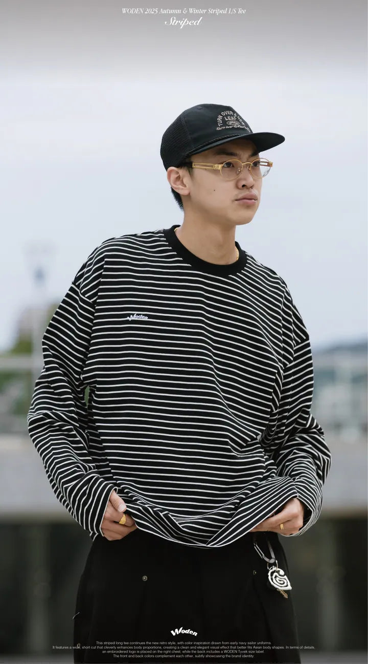 WODEN 2025 Autumn & Winter 001 Striped L/S Tee