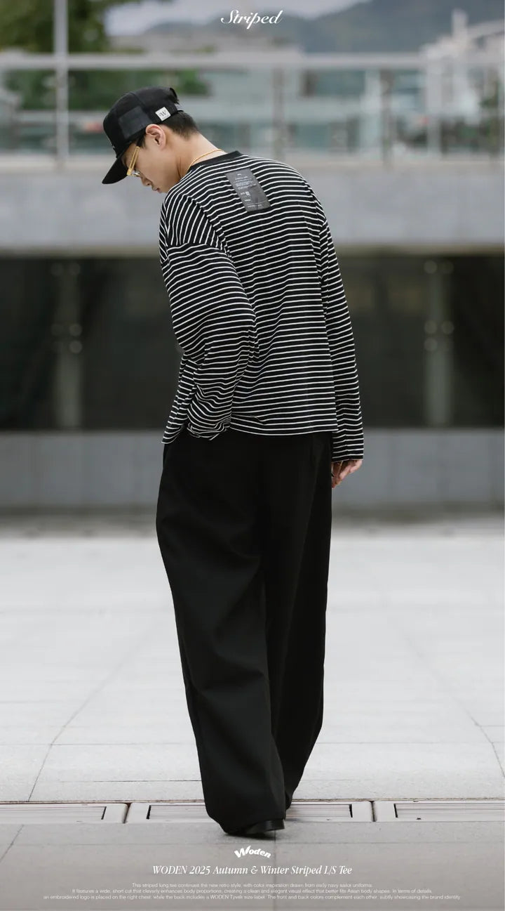 WODEN 2025 Autumn & Winter 001 Striped L/S Tee