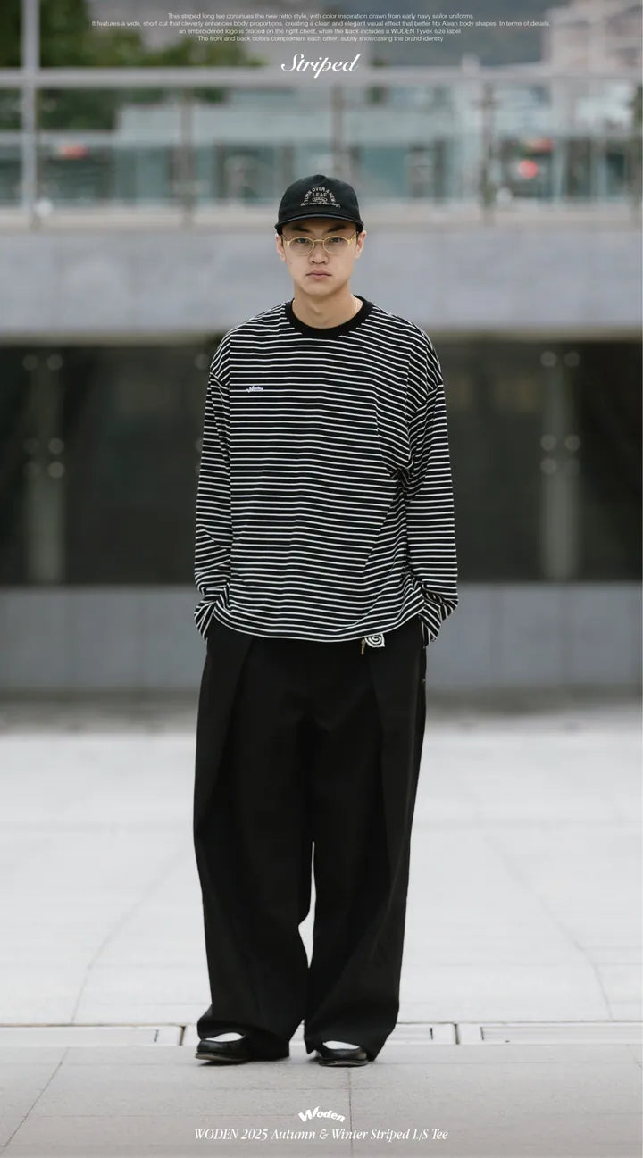 WODEN 2025 Autumn & Winter 001 Striped L/S Tee