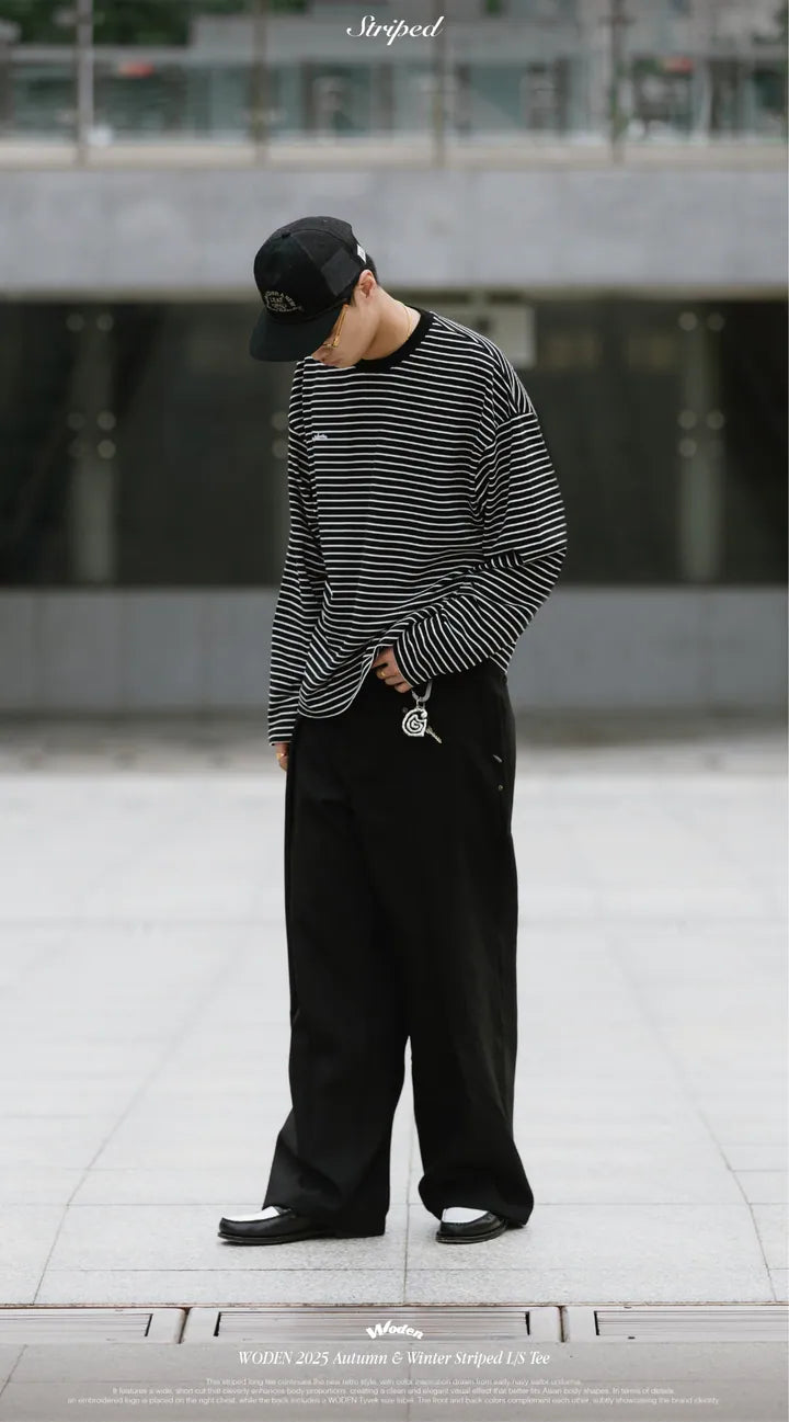 WODEN 2025 Autumn & Winter 001 Striped L/S Tee