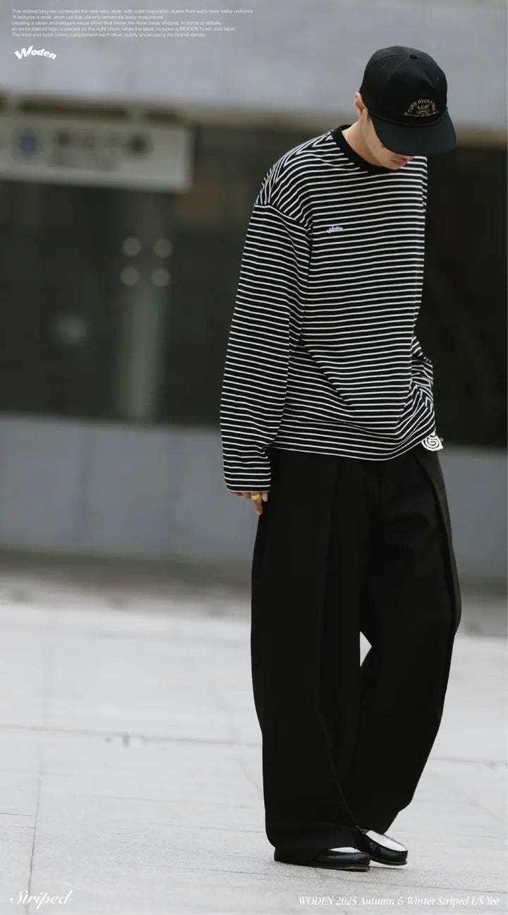 WODEN 2025 Autumn & Winter 001 Striped L/S Tee