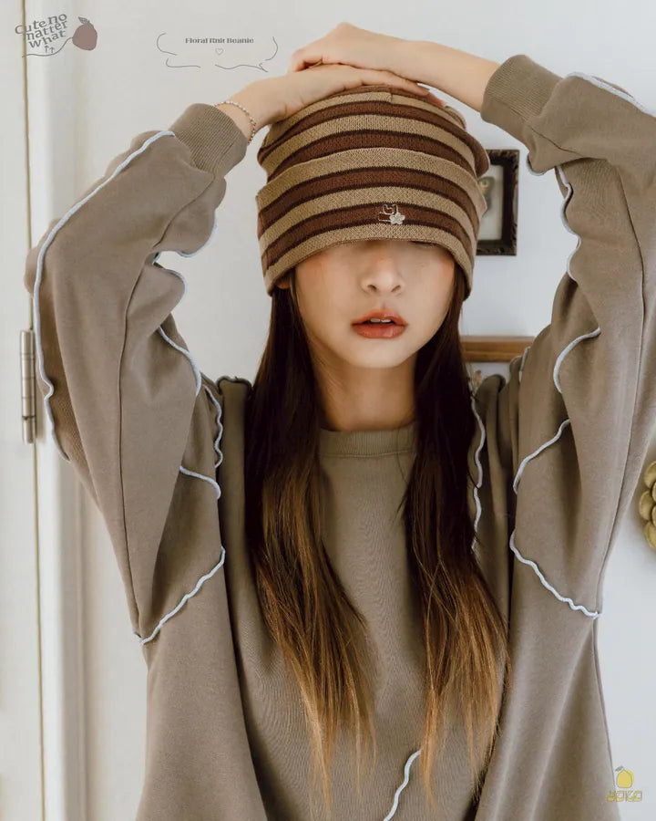 YOKO Floral Knit Beanie