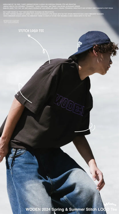 WODEN 2024 Spring & Summer 066 Stitch LOGO Tee