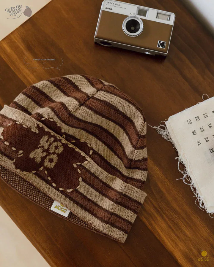 YOKO Floral Knit Beanie