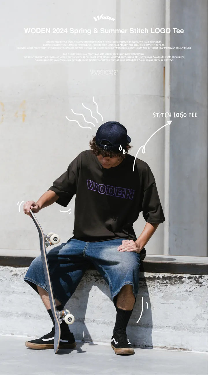 WODEN 2024 Spring & Summer 066 Stitch LOGO Tee