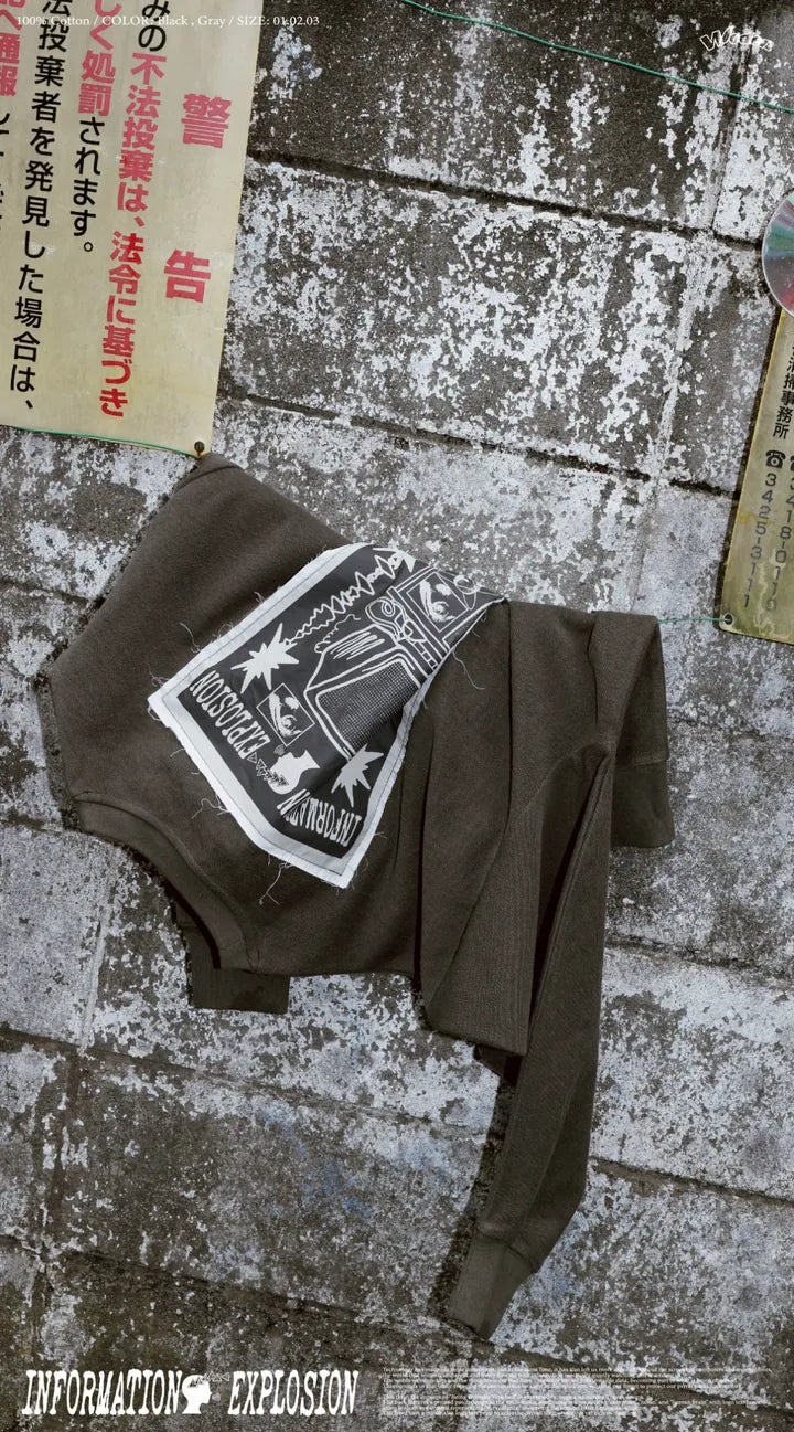 WODEN 2025 Fall & Winter 004 Patchwork Printing Sweatshirt