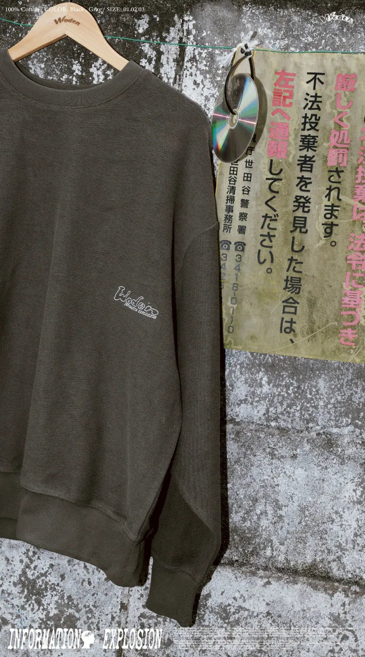 WODEN 2025 Fall & Winter 004 Patchwork Printing Sweatshirt