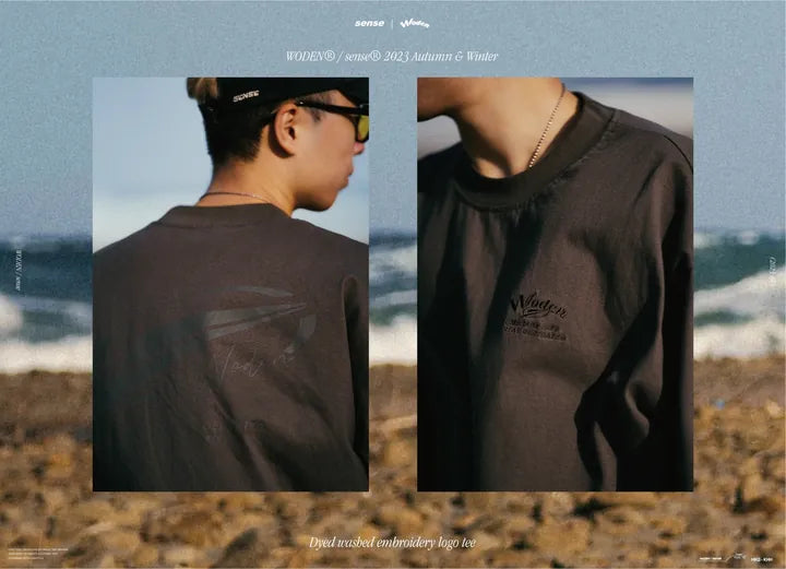 WODEN® / sense® 2023 Autumn & Winter 051 Dyed washed embroidery logo tee