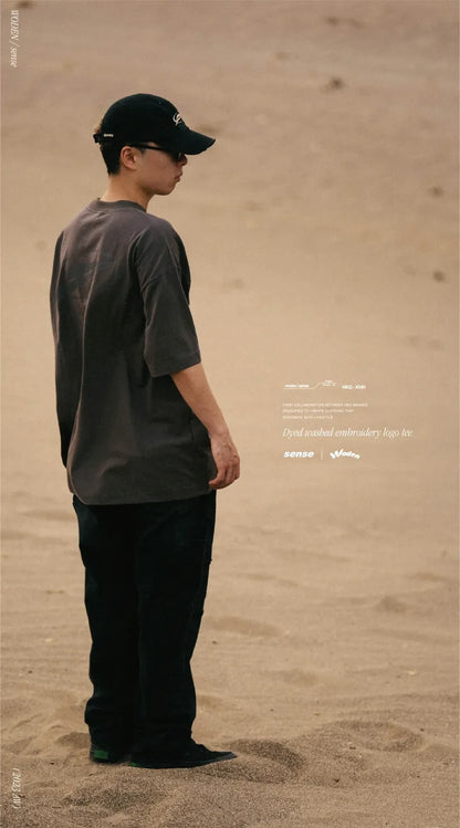 WODEN® / sense® 2023 Autumn & Winter 051 Dyed washed embroidery logo tee