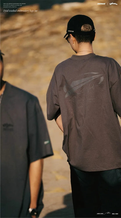 WODEN® / sense® 2023 Autumn & Winter 051 Dyed washed embroidery logo tee