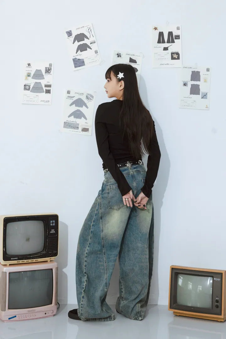 YOKO 25FW 素面彎刀褲