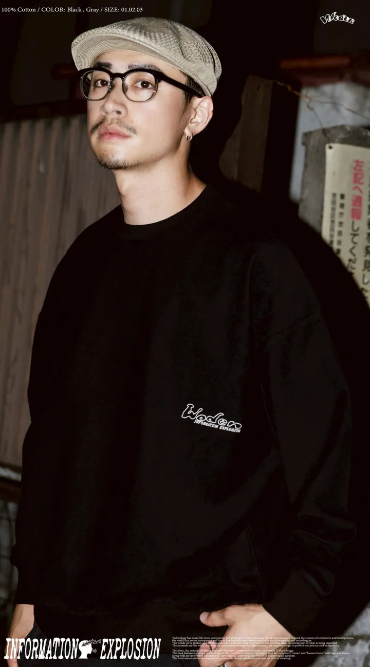 WODEN 2025 Fall & Winter 004 Patchwork Printing Sweatshirt