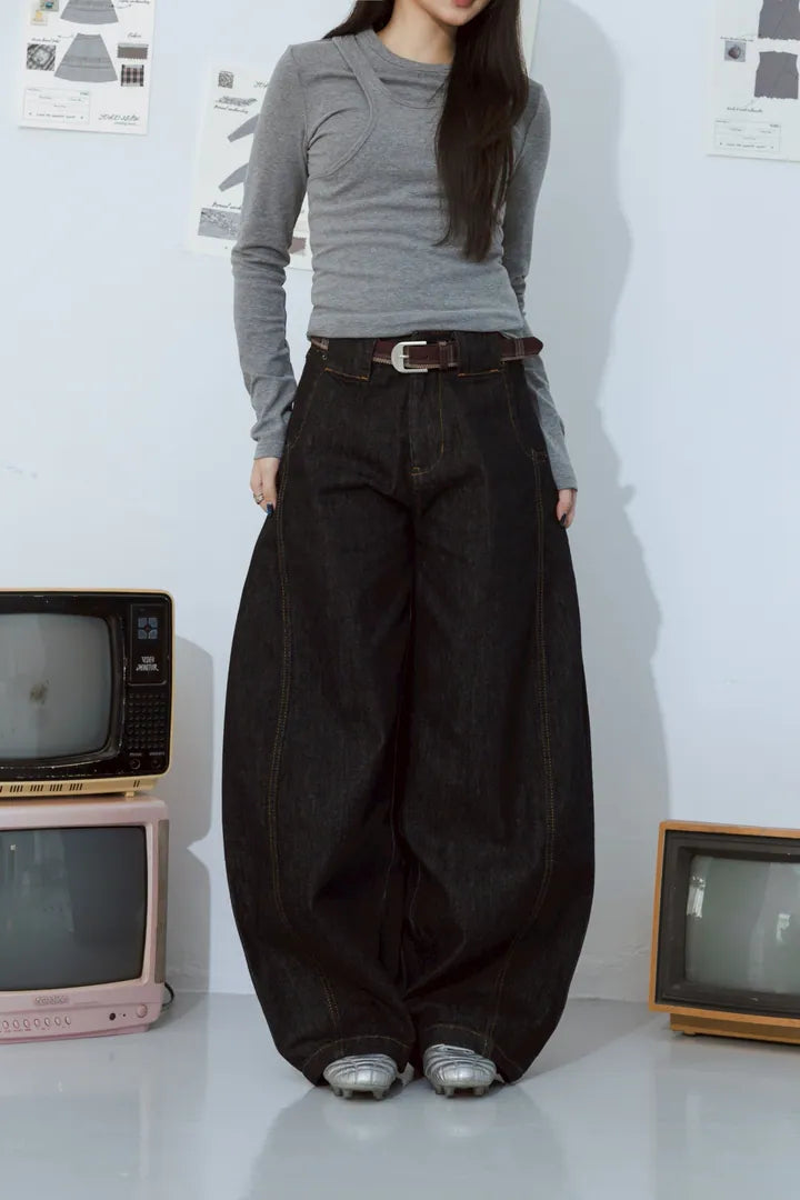 YOKO 25FW 素面彎刀褲