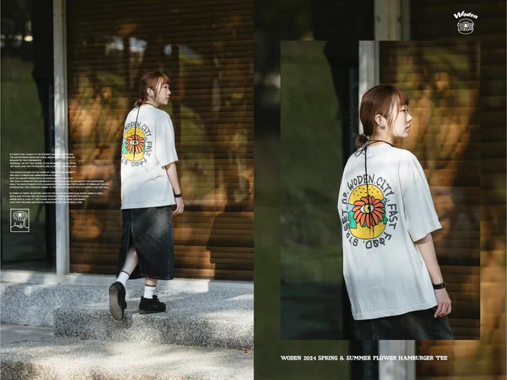 WODEN 2024 Spring & Summer 052 Flower Hamburger Tee