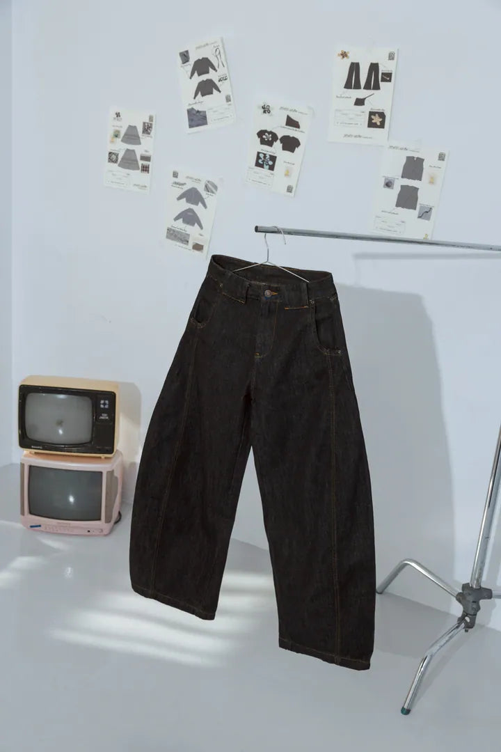 YOKO 25FW 素面彎刀褲