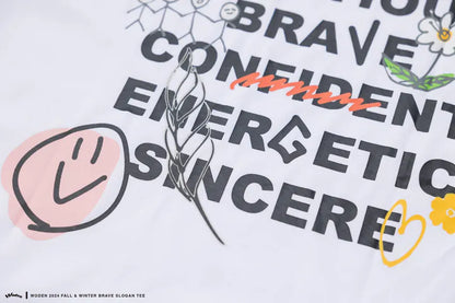 WODEN 2024 Fall & Winter 009 Brave Slogan Tee