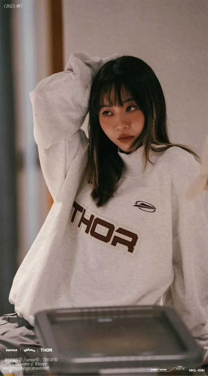 WODEN® / sense® / THOR® 2023 Autumn & Winter 057 mockneck logo sweatshirt