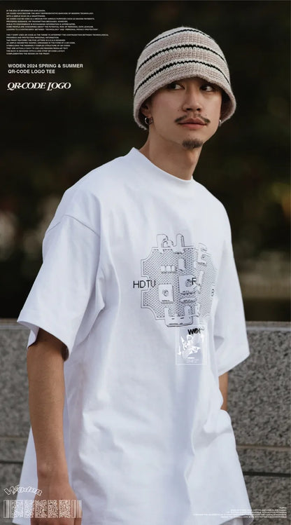 WODEN 2024 Spring & Summer 006 QR-code LOGO Tee