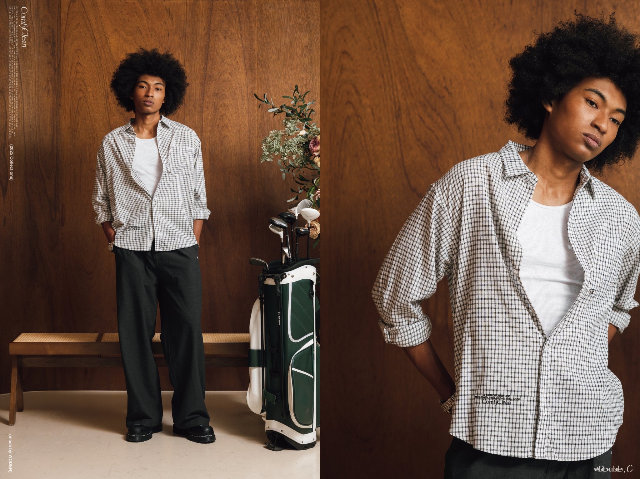 Double.C 2025 Fall & Winter Clean Plaid Shirt