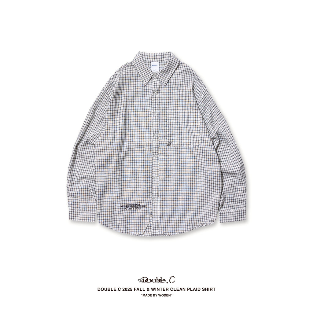 Double.C 2025 Fall & Winter Clean Plaid Shirt