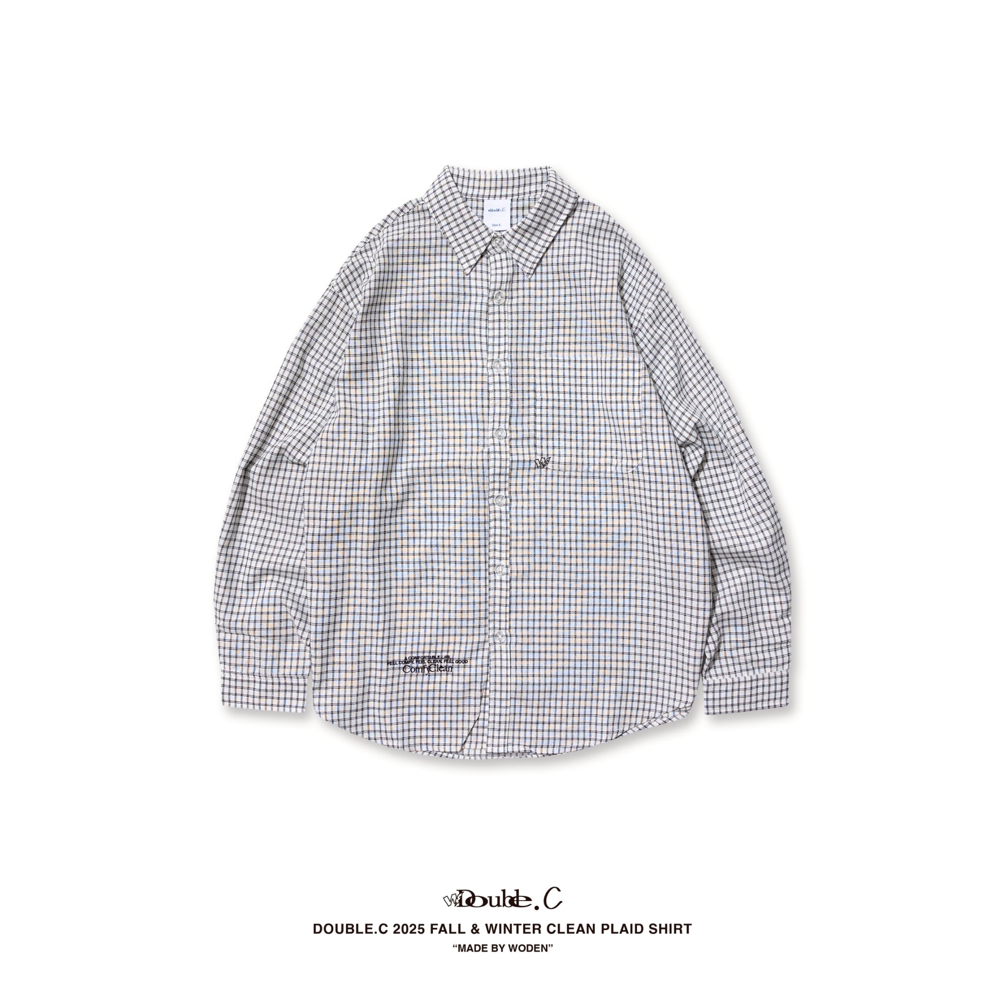 Double.C 2025 Fall & Winter Clean Plaid Shirt