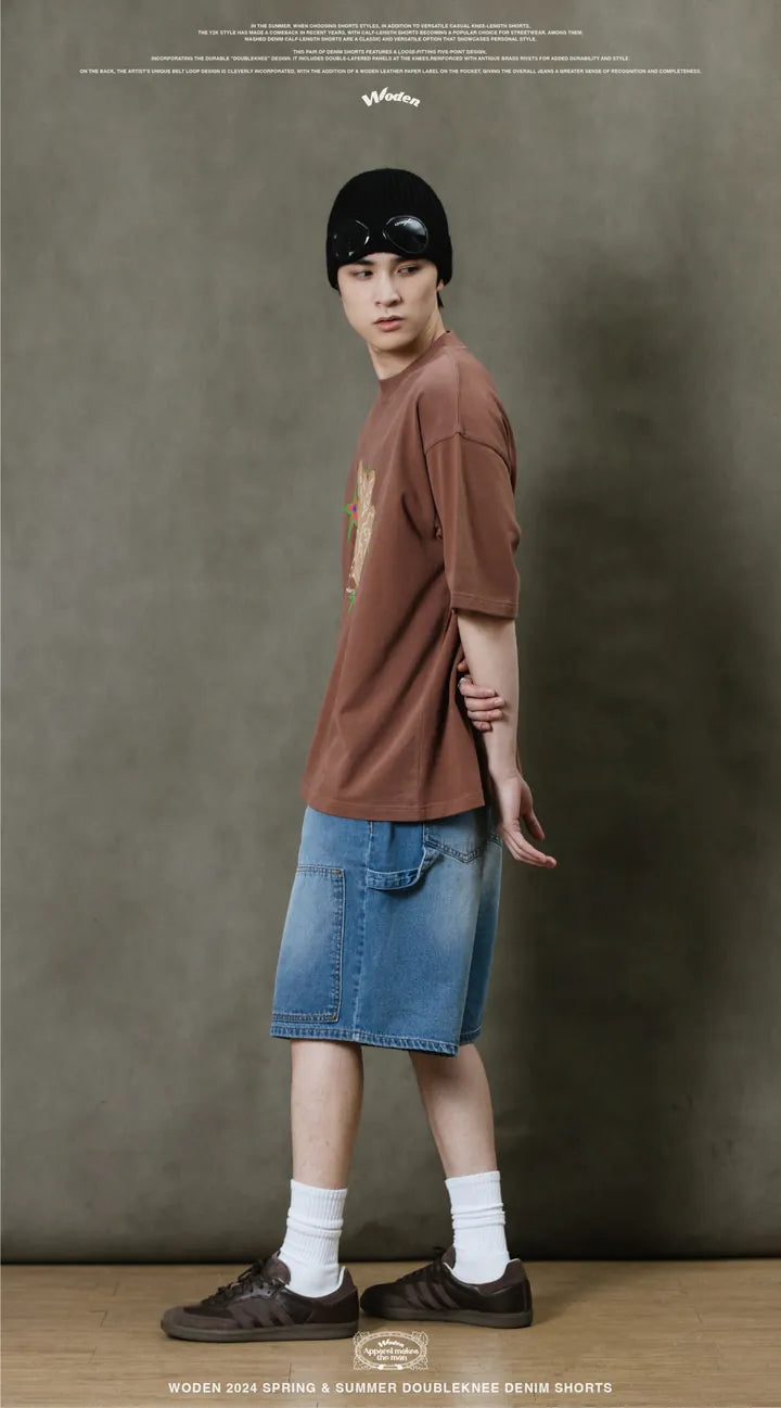 WODEN 2024 Spring & Summer 028 Doubleknee Denim Shorts