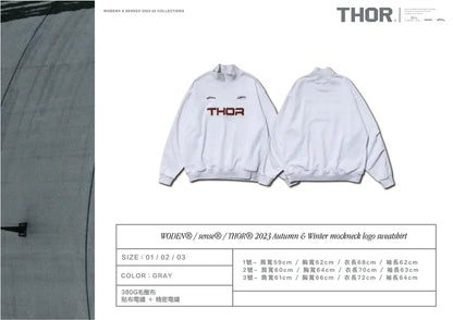 WODEN® / sense® / THOR® 2023 Autumn & Winter 057 mockneck logo sweatshirt