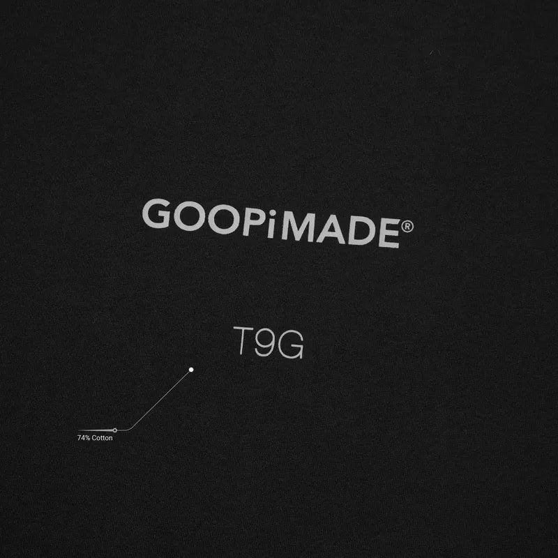 AES x GOOPiMADE x T9G “G.A.T-01T” Oversized Tri-Logo Tee - Black