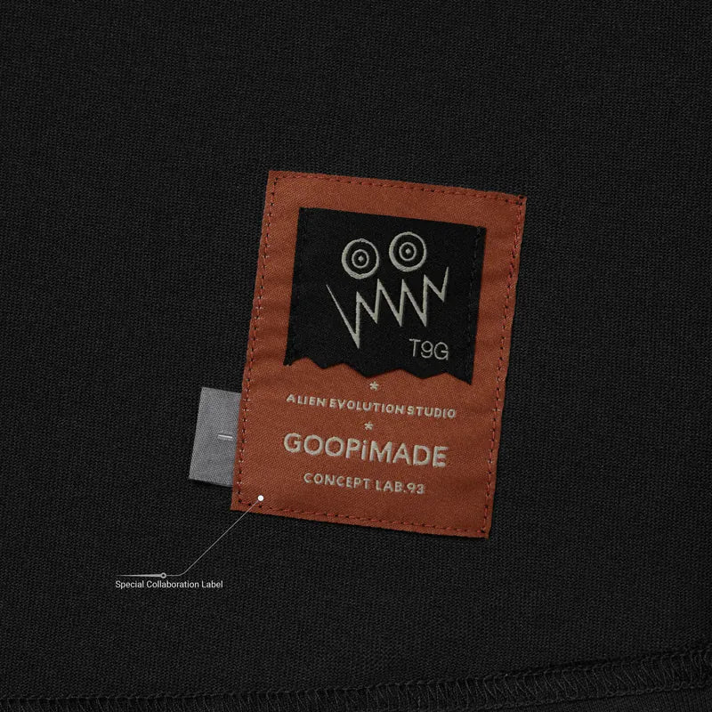 AES x GOOPiMADE x T9G “G.A.T-01T” Oversized Tri-Logo Tee - Black