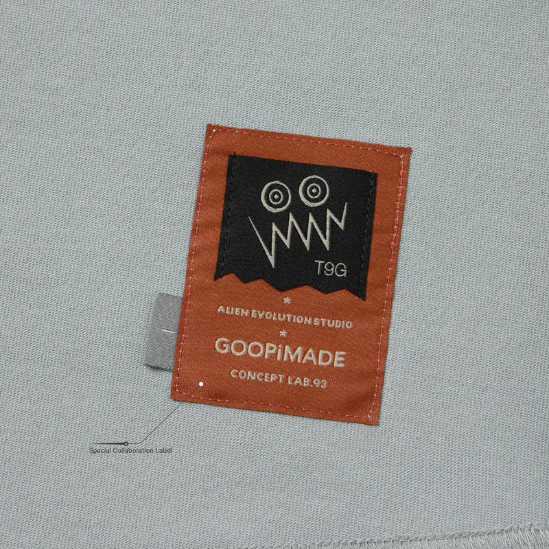 AES x GOOPiMADE x T9G “G.A.T-01T” Oversized Tri-Logo Tee - L-Gray