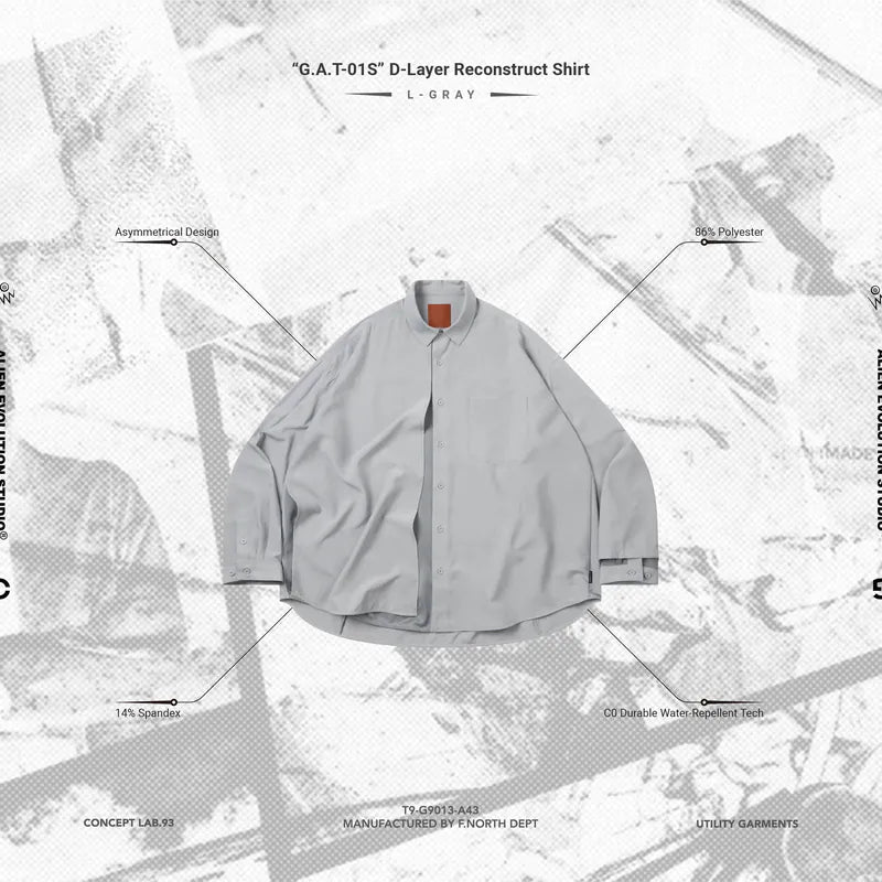 AES x GOOPiMADE “G.A.T-01S” D-Layer Reconstruct Shirt - L-Gray