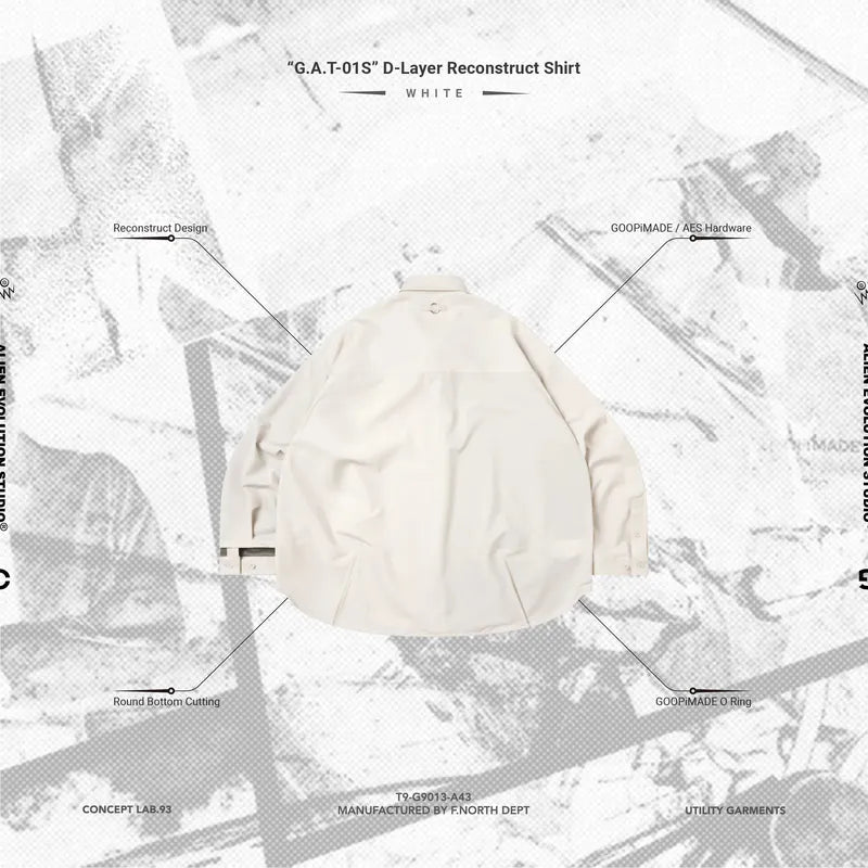 AES x GOOPiMADE “G.A.T-01S” D-Layer Reconstruct Shirt - White