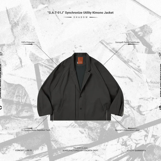 AES x GOOPiMADE “G.A.T-01J” Synchronize Utility Kimono Jacket - Shadow