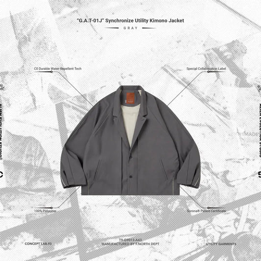 AES x GOOPiMADE “G.A.T-01J” Synchronize Utility Kimono Jacket - Gray