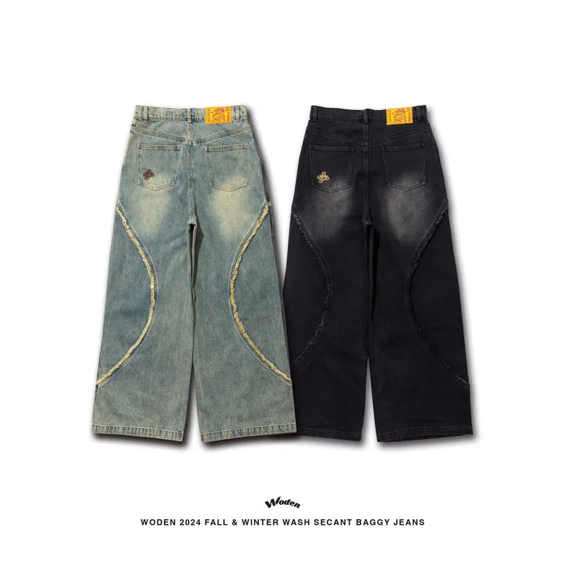 WODEN 2024 Fall & Winter 053 Wash Secant Baggy Jeans