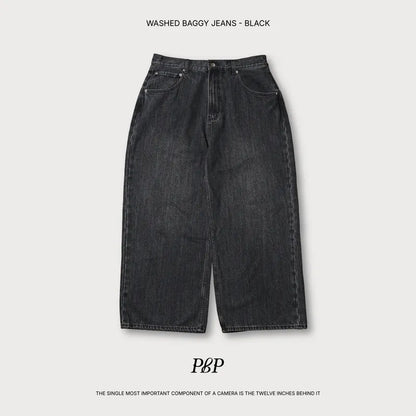 P.B.P WASHED BAGGY JEANS