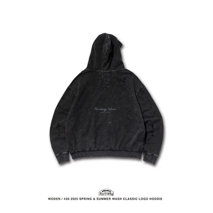 WODEN® / Fourthirty® 2025 Spring & Summer 001 Wash Classic LOGO Hoodie