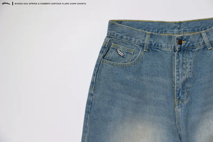 WODEN 2025 Spring & Summer 010 Cartoon Flare Capri Shorts