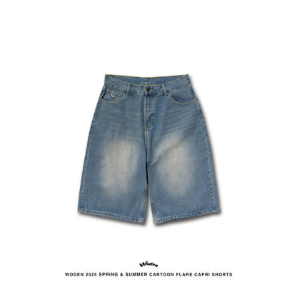 WODEN 2025 Spring & Summer 010 Cartoon Flare Capri Shorts