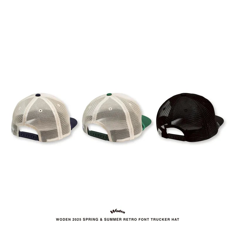WODEN 2025 Spring & Summer 053 Retro Font Trucker Hat