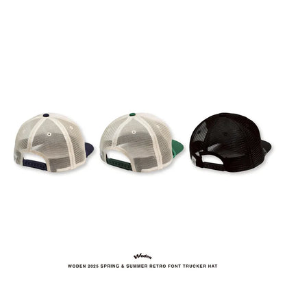 WODEN 2025 Spring & Summer 053 Retro Font Trucker Hat